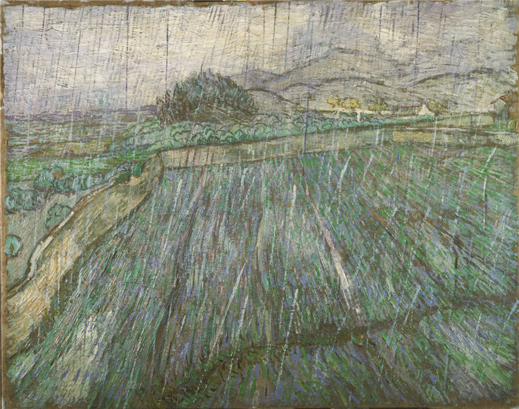 Wheat Field In Rain Vincent Willem Van Gogh Oil Painting